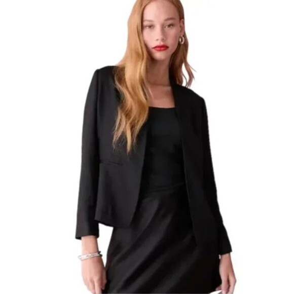 J. Crew Jackets & Blazers - J Crew Womens Going Out Blazer 100% Lyocell Black Jacket Size 6 Open Front
